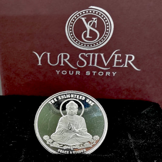 Gautam Buddha 999 Pure Silver Coin