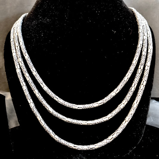 Regal Layered Opera Necklace in 925 Sterling Silver