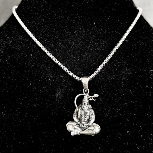 Vayu Veer Old Age Hanuman Matte-Finish Pendant