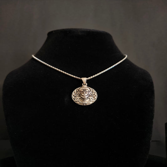Hanuman Shakti Matte-Finish Face Round Shape Pendant