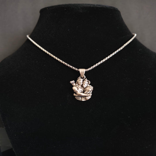 Ram Hanuman Divine Embrace Matte-Finish Pendant (Frameless)
