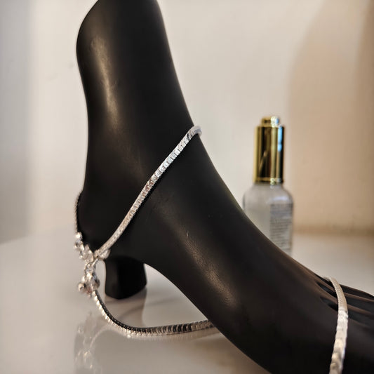 Bold Hammered Silver Payal