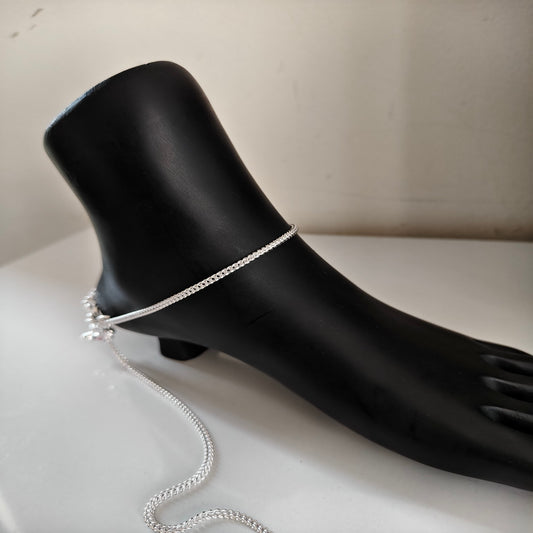 Classic Woven Silver Payal