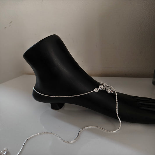 Twisted Box Chain Silver Payal