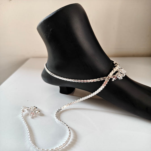 Classic Box Chain Silver Payal