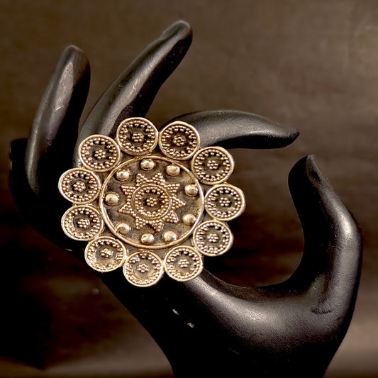 Tribal Mandala Statement Ring