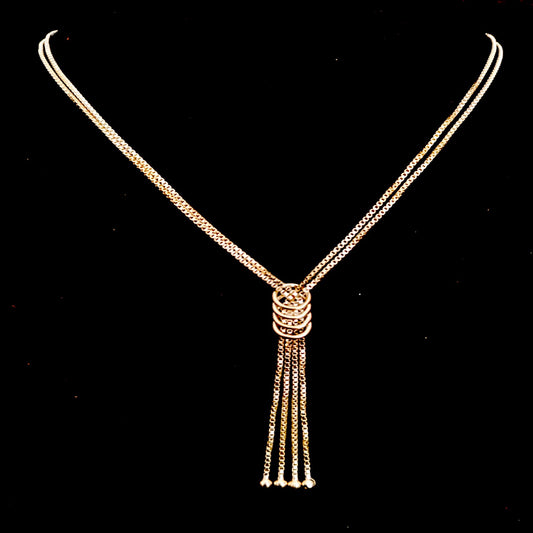 Box Link Tassel Knot Necklace