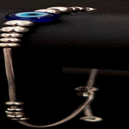 Evil Eye Mini Silver Bead Bracelet