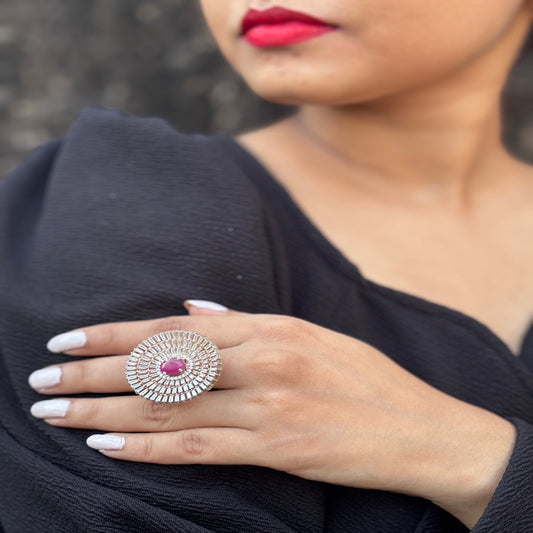 Celestial Radiance Cocktail Ring