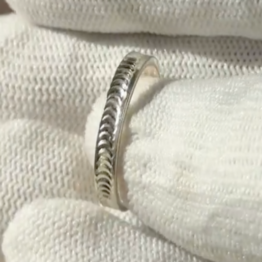 Feather Engraved Comfort Band Ring