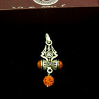 YurSilver Sacred Trishul Rudraksha Pendant