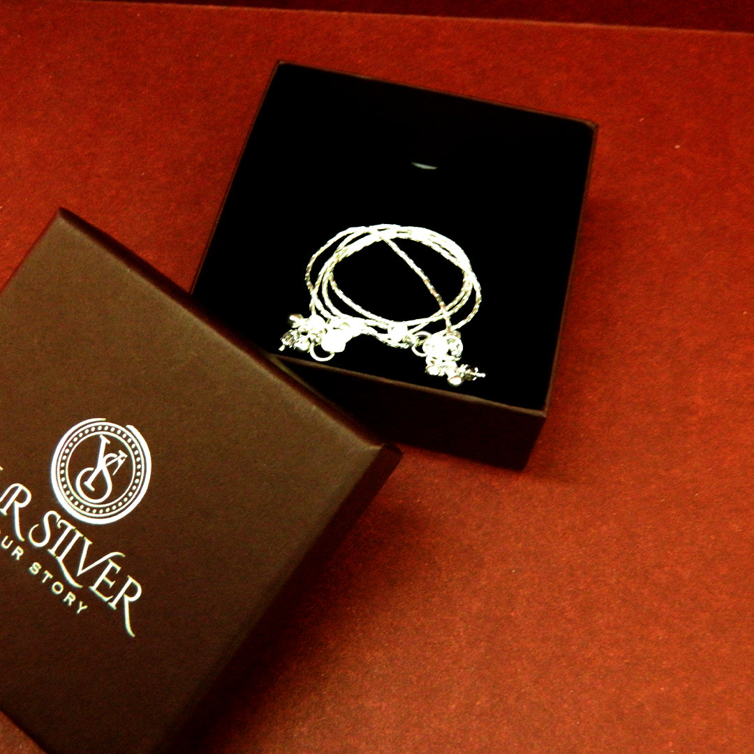 Classic Silver Snake Chain Anklets