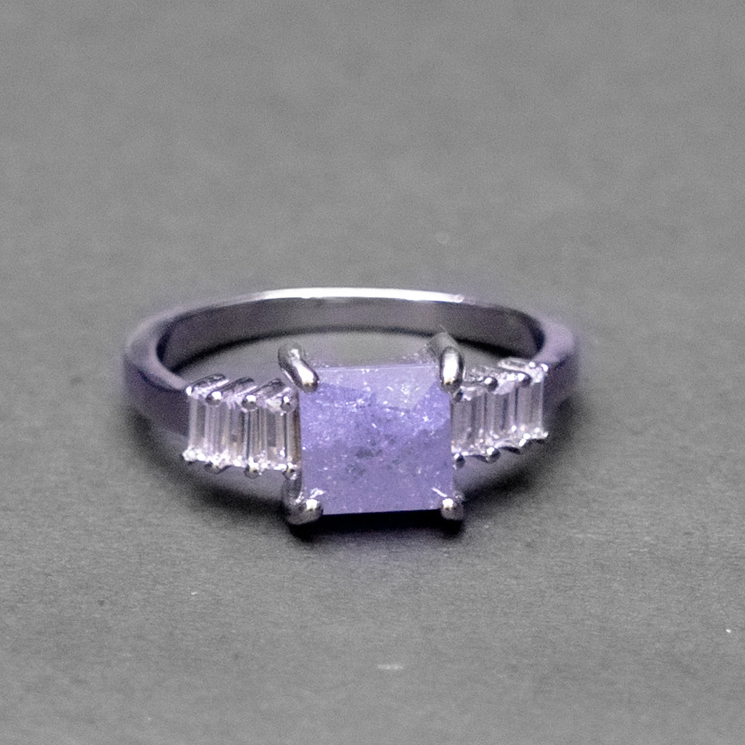 Light Purple Gemstone Silver Ring