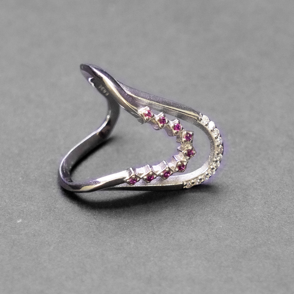 Floral Spark Silver Ring