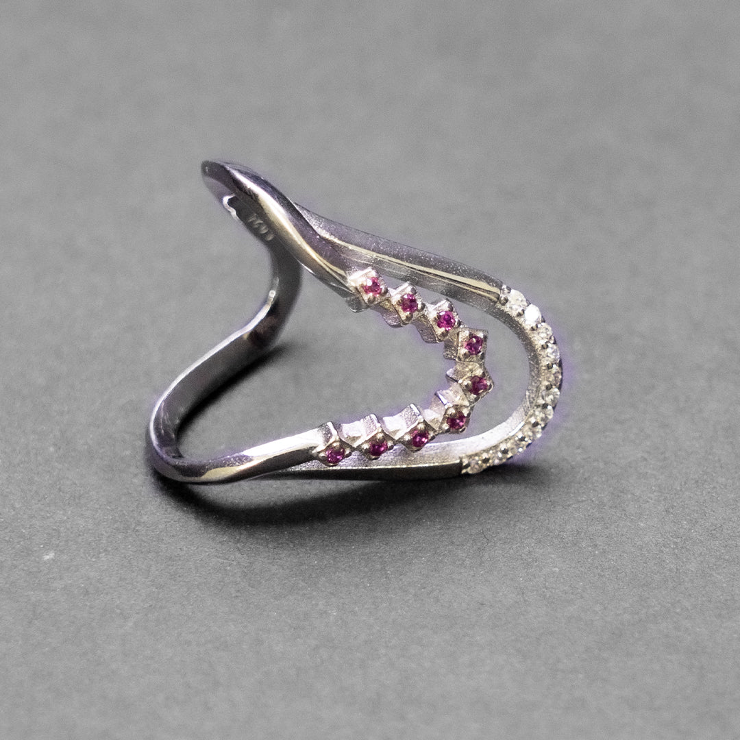 Floral Spark Silver Ring