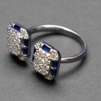 Blue Stone Open Silver Ring