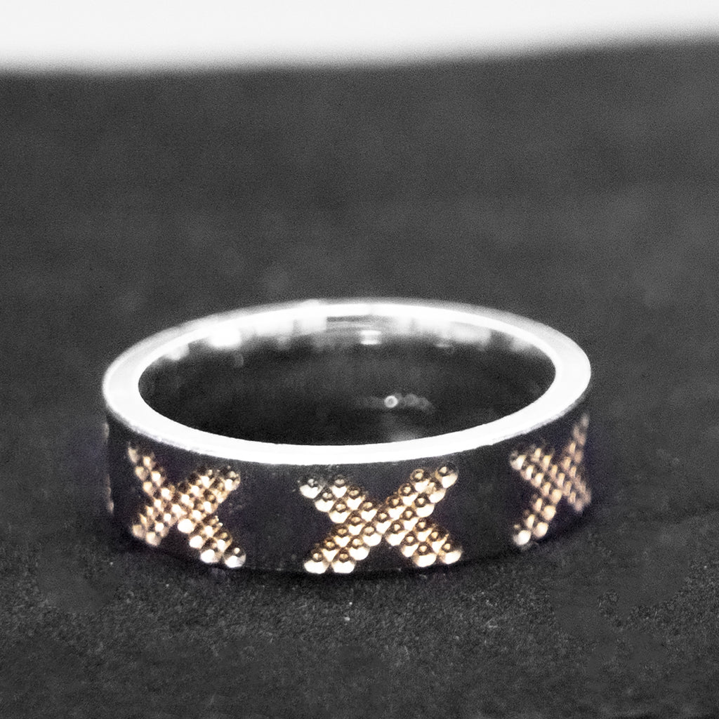 Silver Chevron Stacking Band