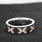 Silver Chevron Stacking Band