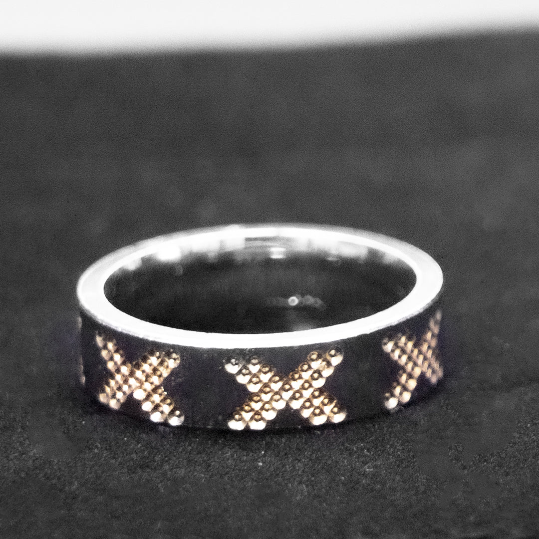 Silver Chevron Stacking Band