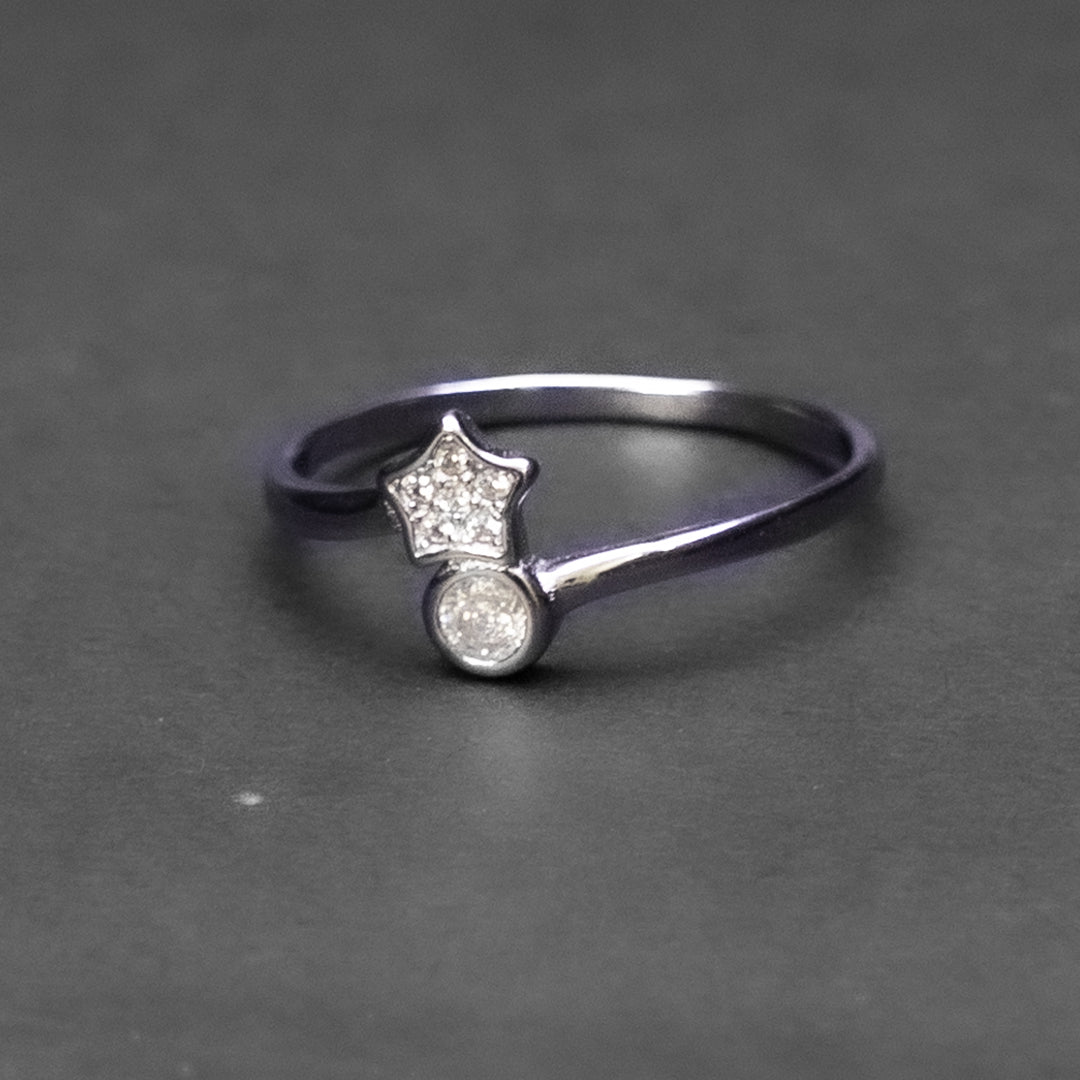 Star and Moon Silver Ring