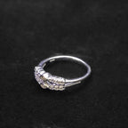 Double Band Halo Silver Ring