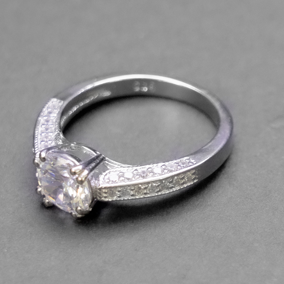 Silver Solitaire Silver Ring