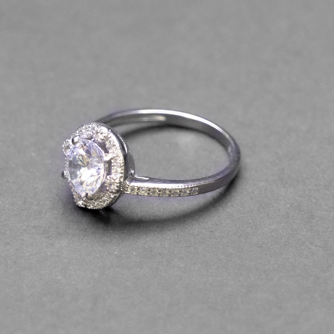 Classic Solitaire CZ Diamond 925 Sterling Silver Ring