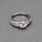 Split Band CZ Diamond 925 Sterling Silver Ring