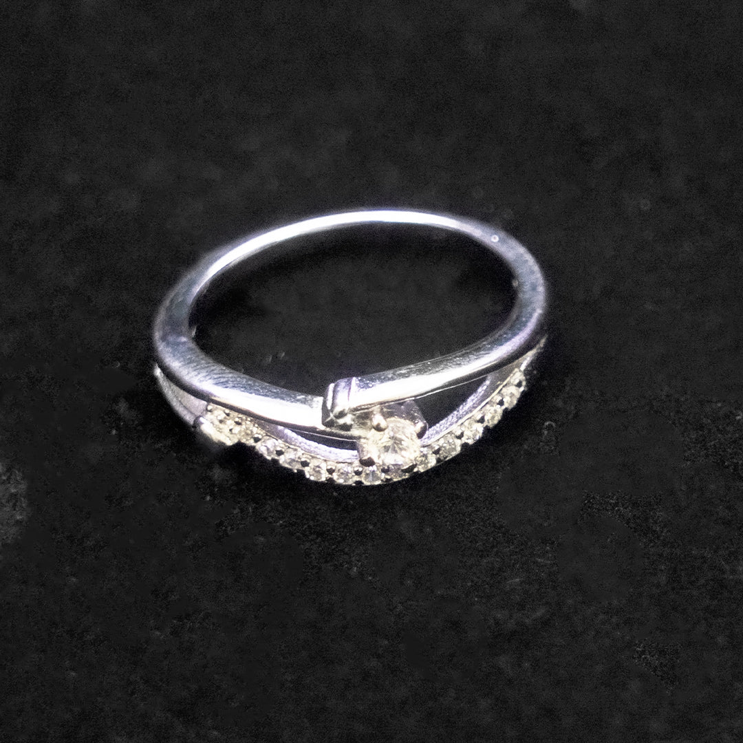 Twisted Solitaire CZ Ring