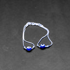 Blue Evil Eye Silver Anklet for Women