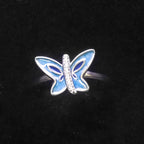Blue Butterfly Silver Ring for Women