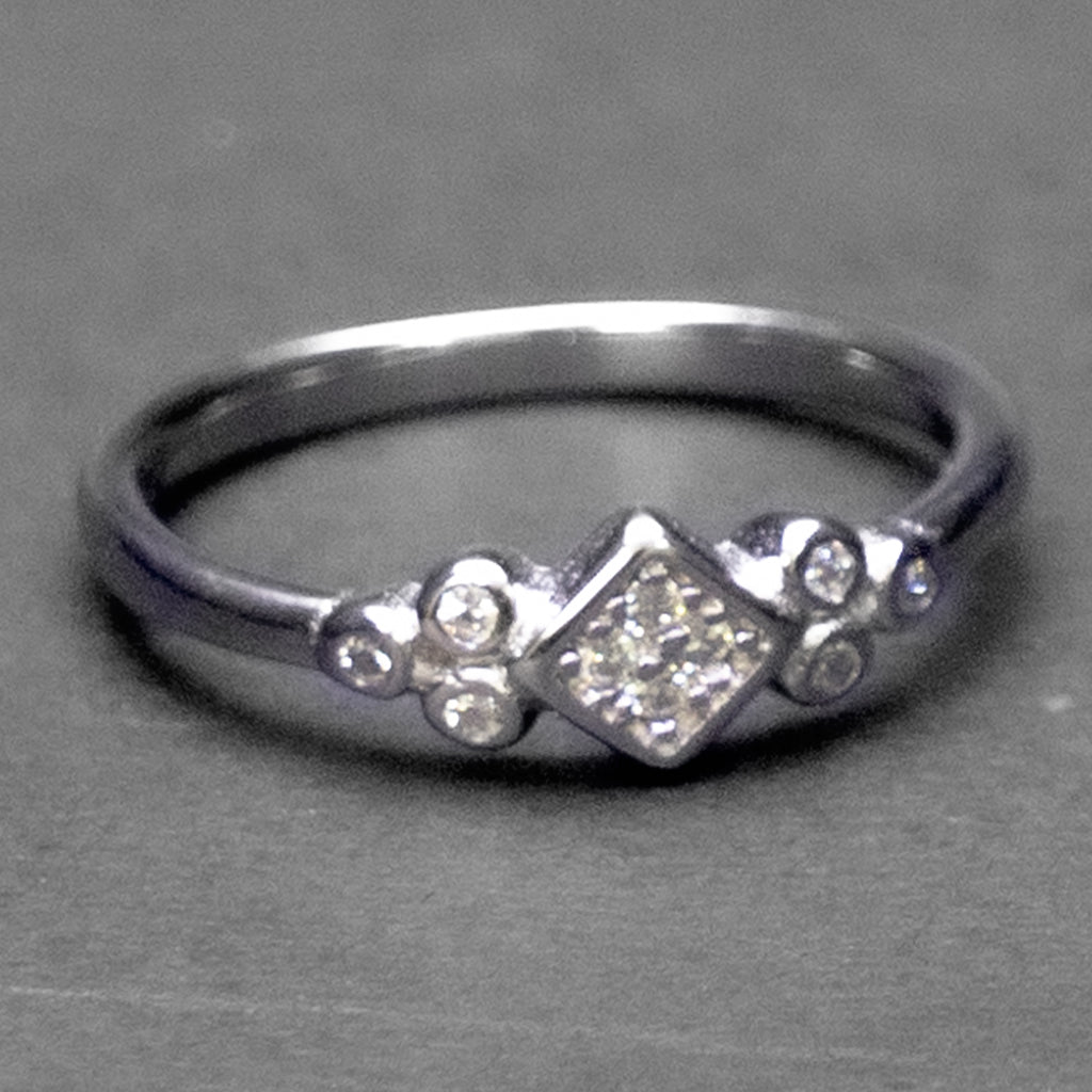 Minimal Triple Stone  Ring