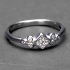 Minimal Triple Stone  Ring