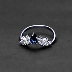 Blue Crown Silver Ring