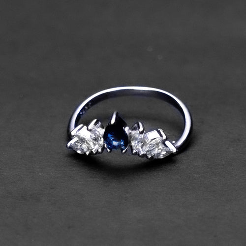 Blue Crown Silver Ring