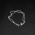 Adjustable Beaded Silver Anklet Chain for Women