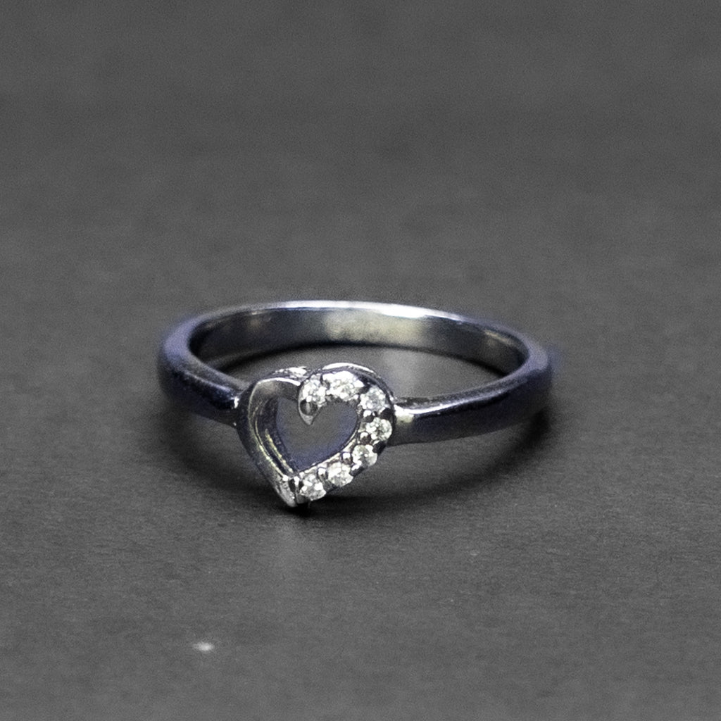 925 Sterling Silver Heart Solitaire Ring