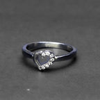 925 Sterling Silver Heart Solitaire Ring