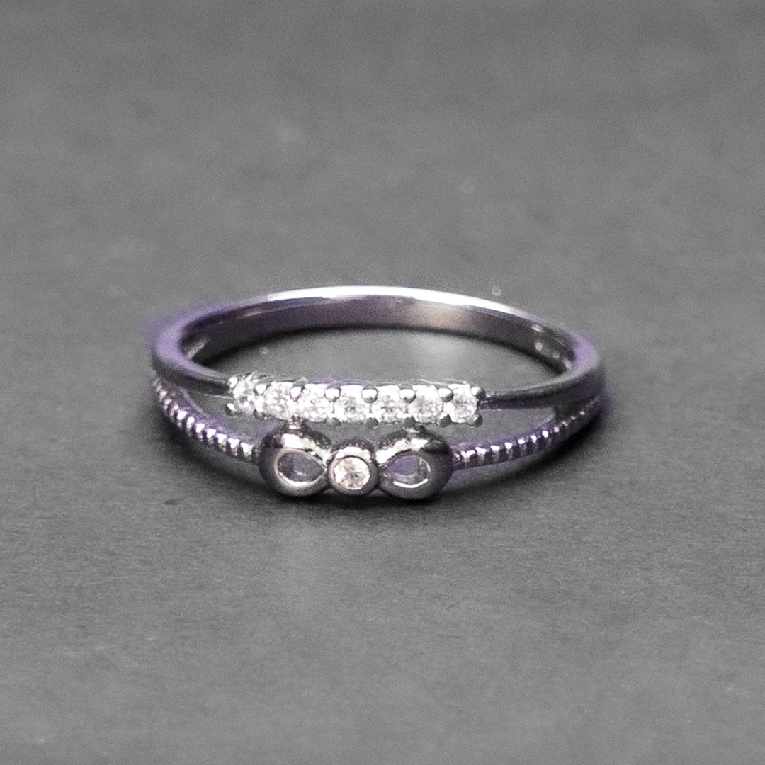 Infinity Crystal Silver Ring