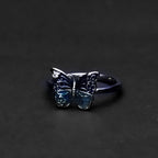 925 Blue Butterfly Silver Ring for Women