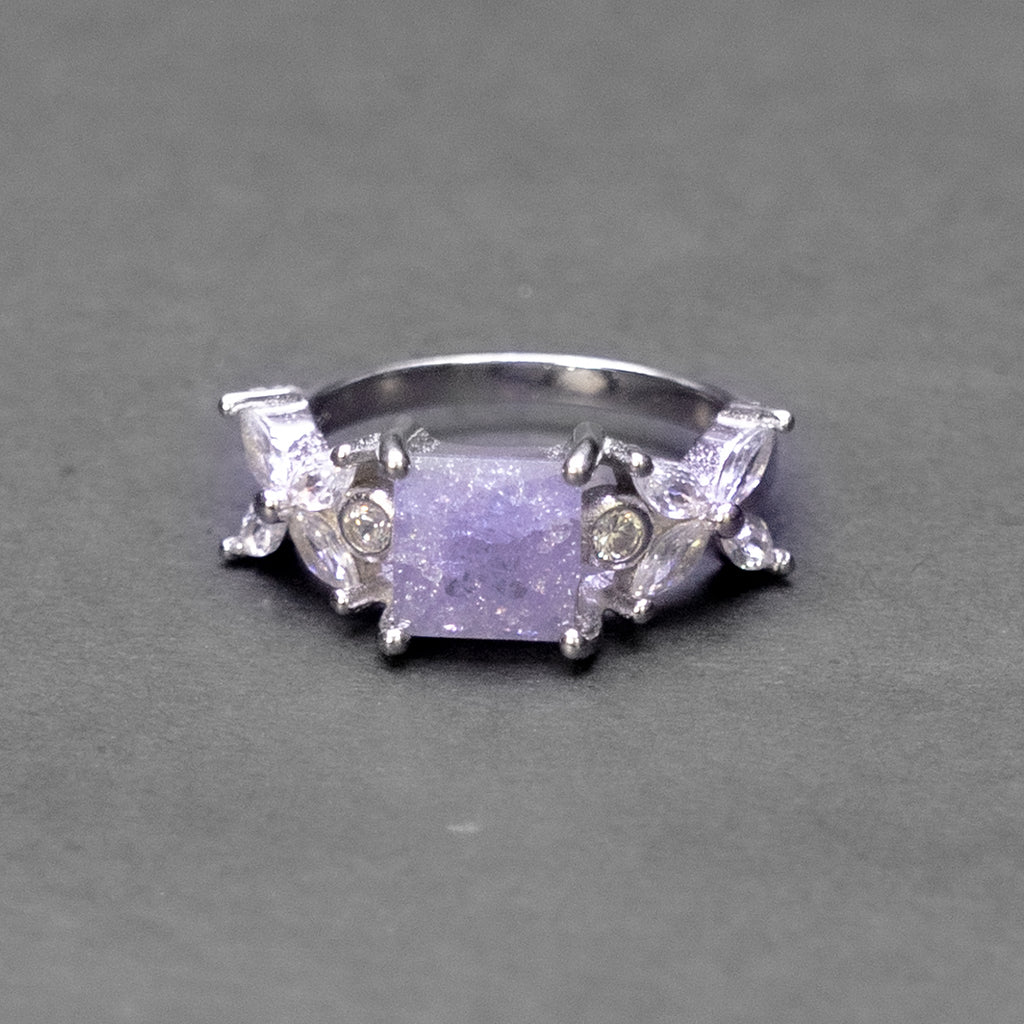 Purple Stone Statement Silver Ring