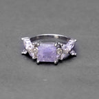 Purple Stone Statement Silver Ring