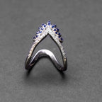 Blue Tiara Ring Silver Ring