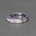 Pave Stone Silver Band Ring