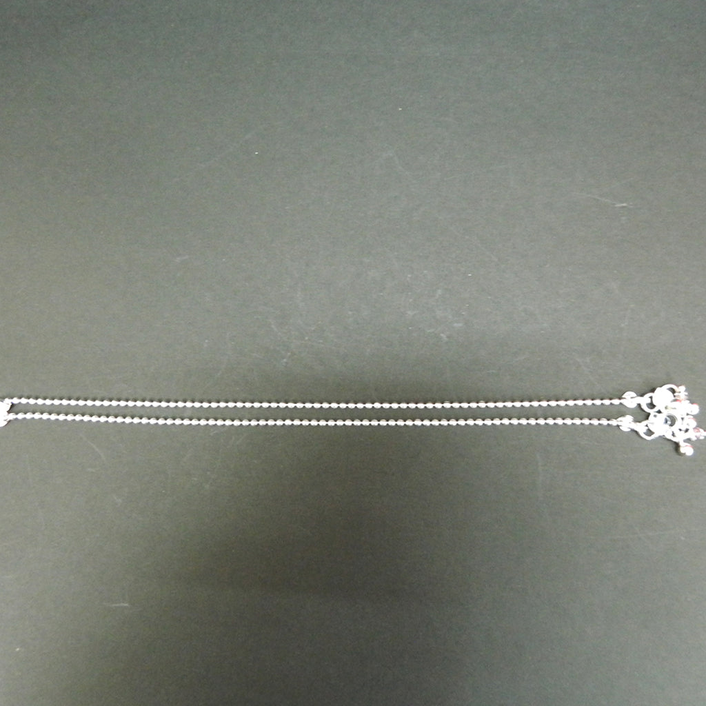925 Sterling Silver Chain Anklet with Bead Cluster Charm