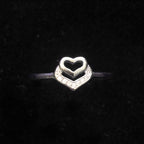 Double Heart Silver Ring for Women