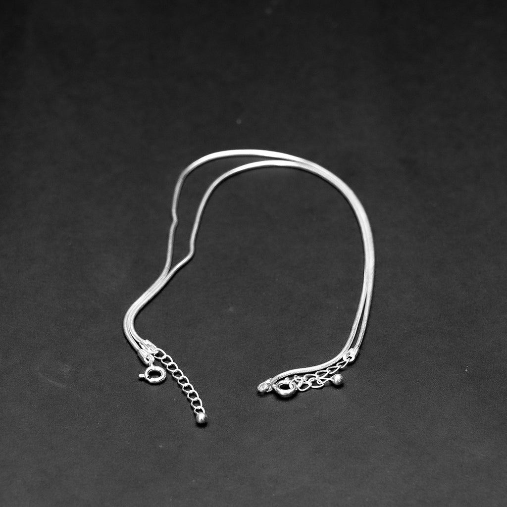 925 sterling silver double-strand anklet