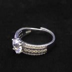 Double Row Solitaire CZ Ring
