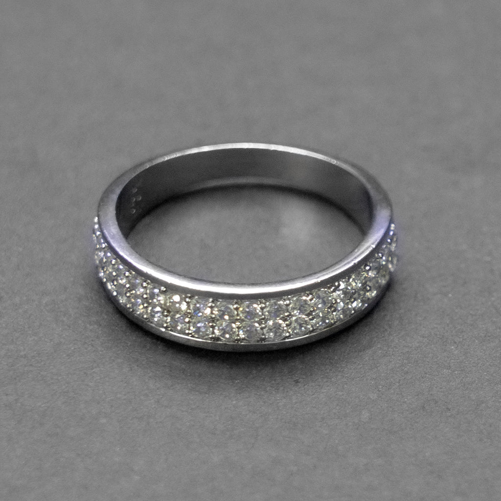 Classic Silver Stone Band Ring