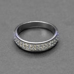 Classic Silver Stone Band Ring